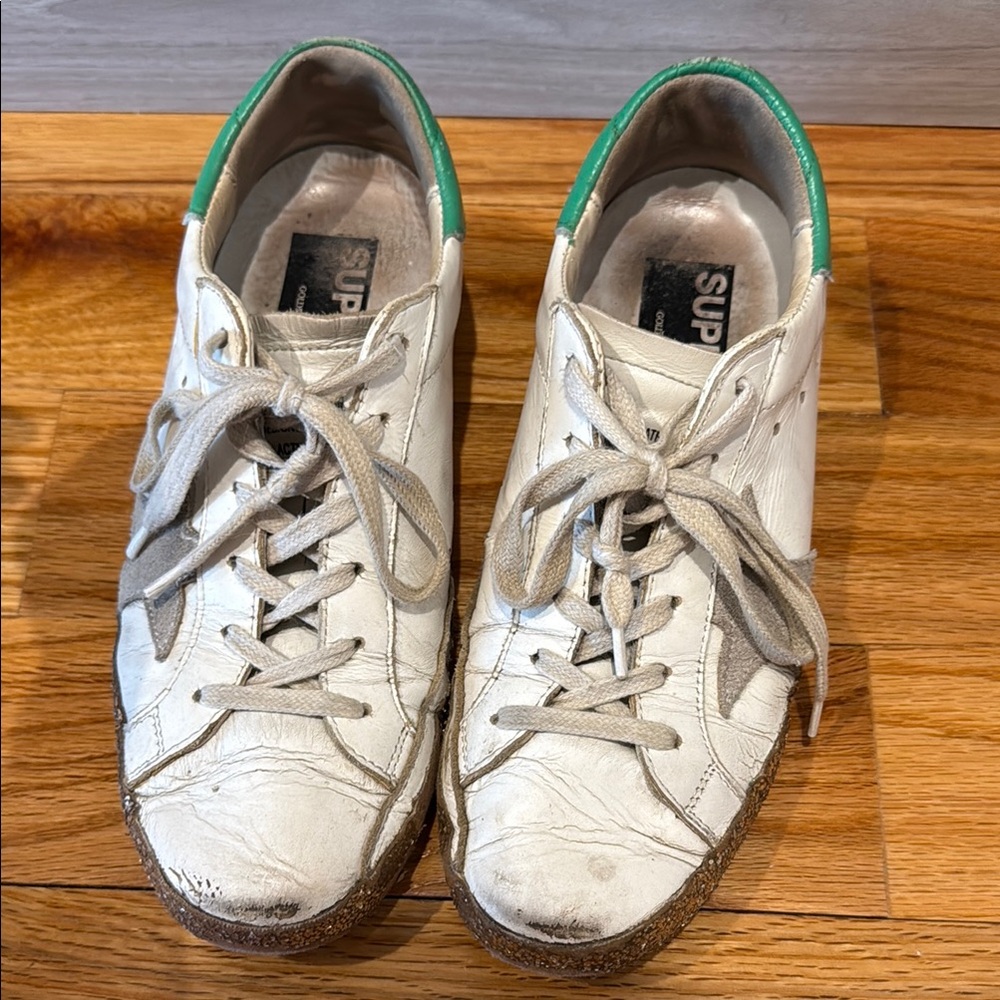 White and Green Sneakers